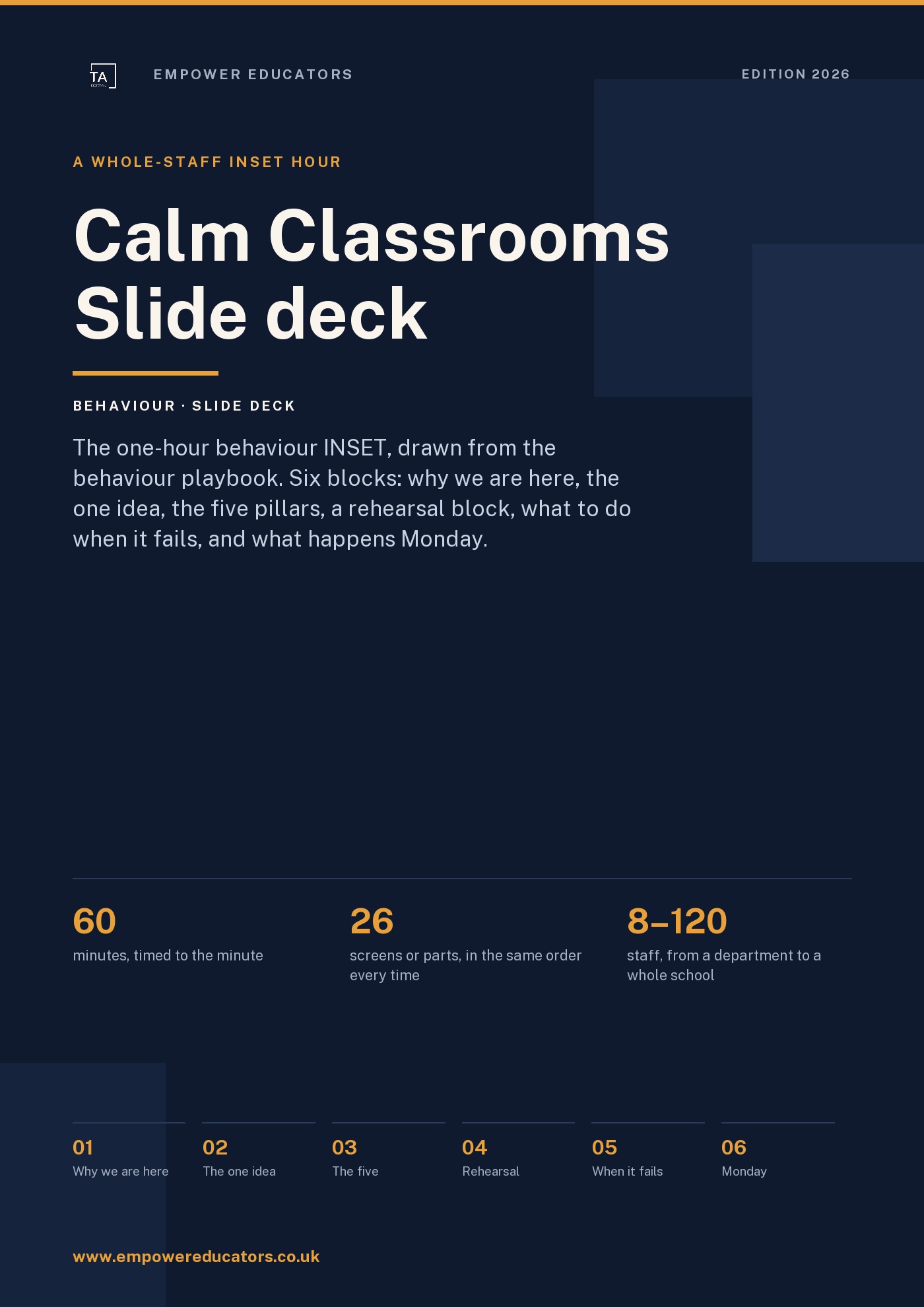 Cover of Calm Classrooms — Slide deck
