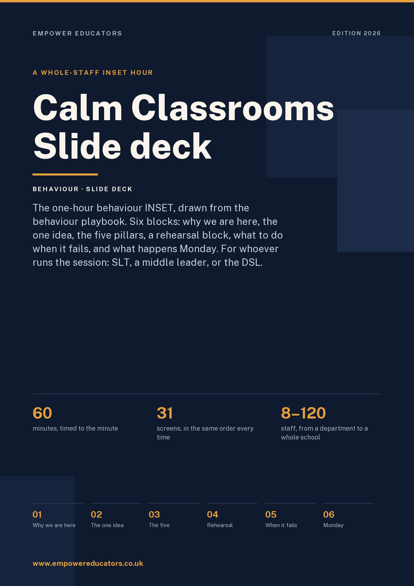 Cover of Calm Classrooms — Slide deck