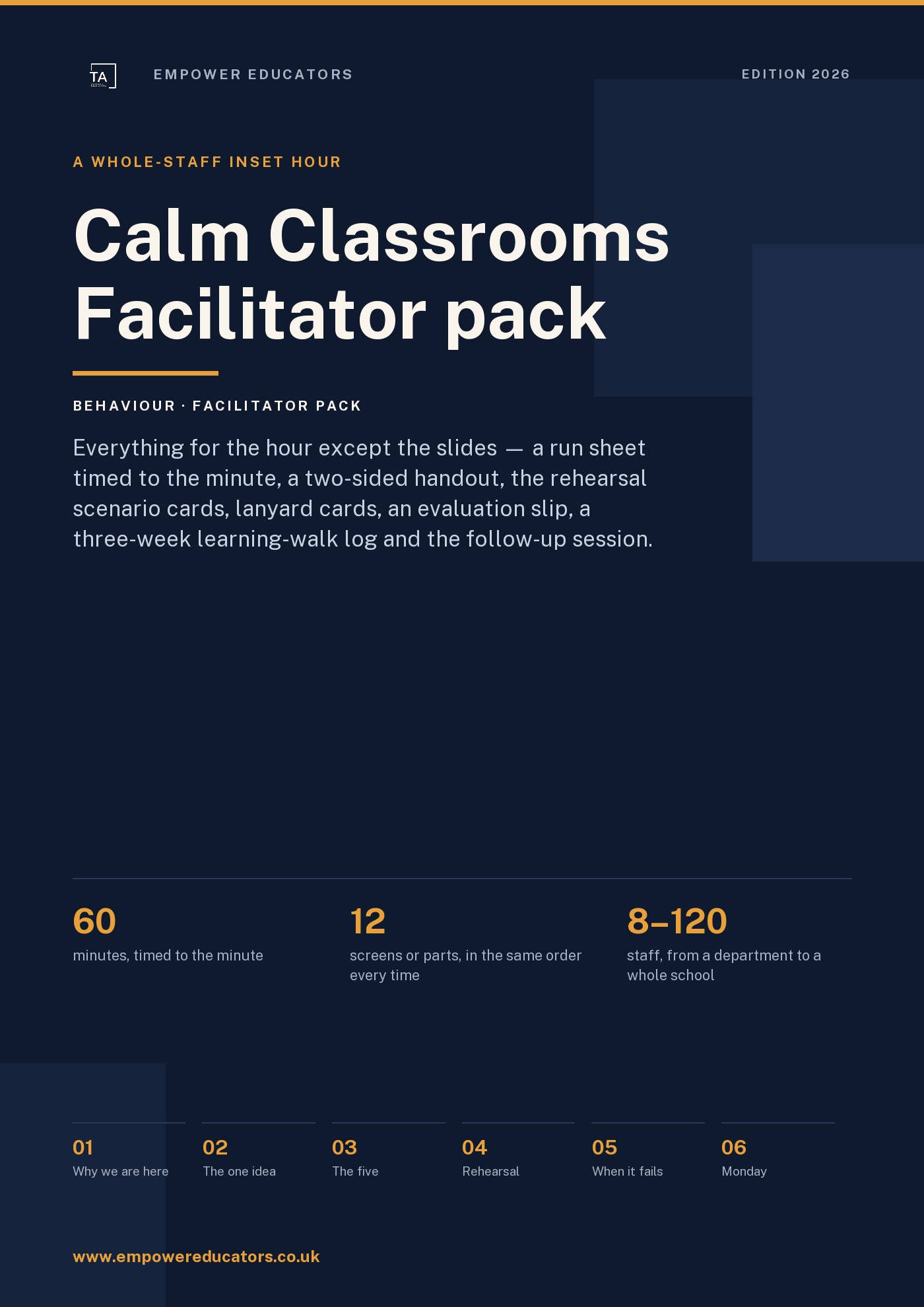 Cover of Calm Classrooms — Facilitator pack