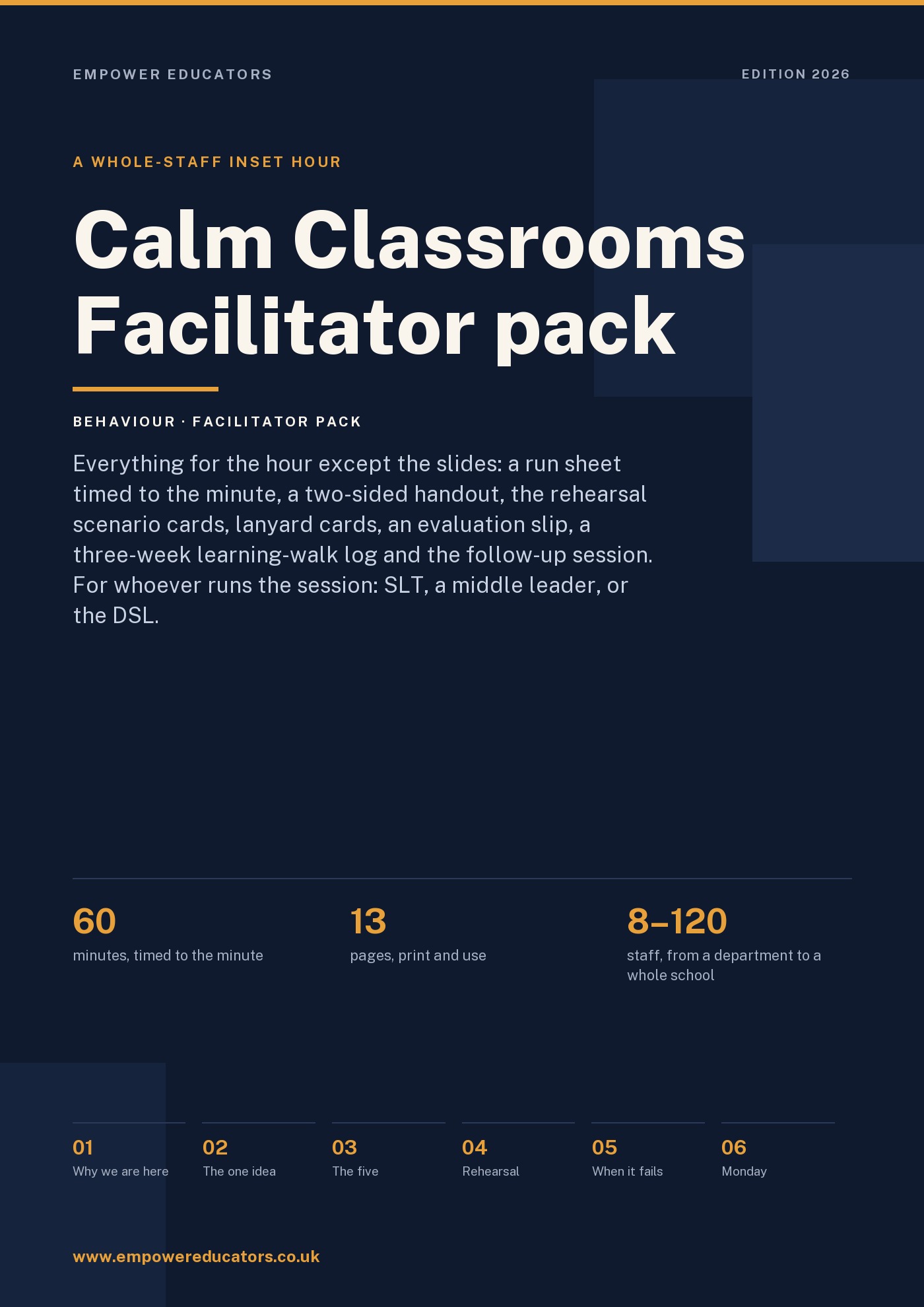 Cover of Calm Classrooms — Facilitator pack