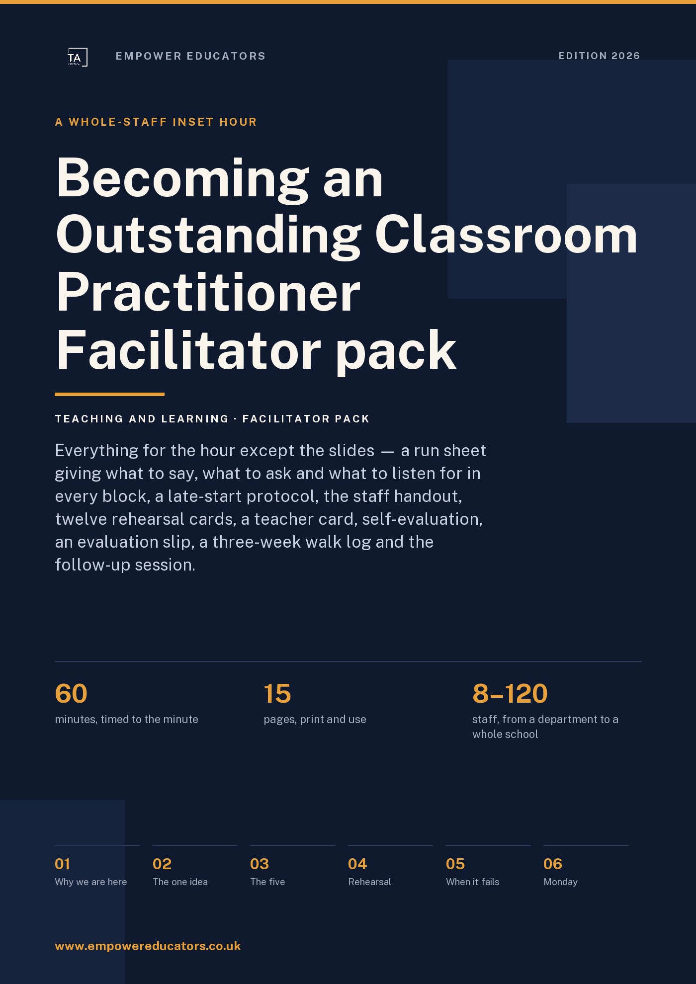 Cover of Becoming an Outstanding Classroom Practitioner — Facilitator pack