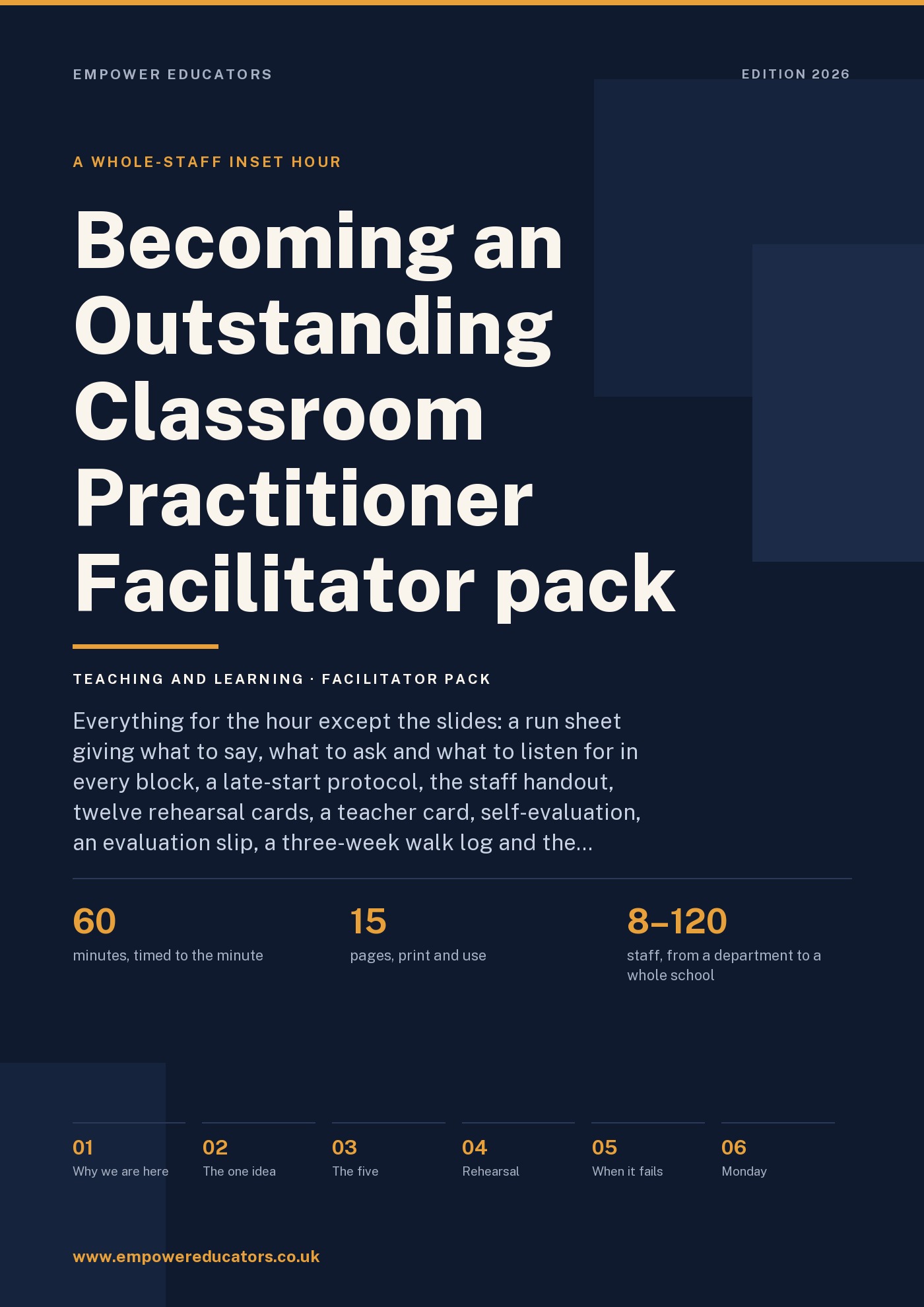 Cover of Becoming an Outstanding Classroom Practitioner — Facilitator pack