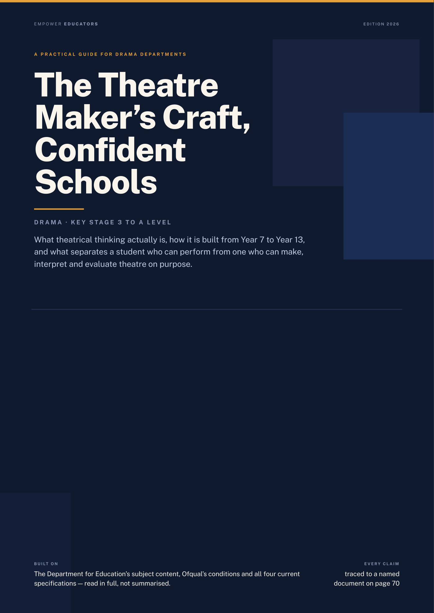 Cover of The Theatre Maker’s Craft, Confident Schools