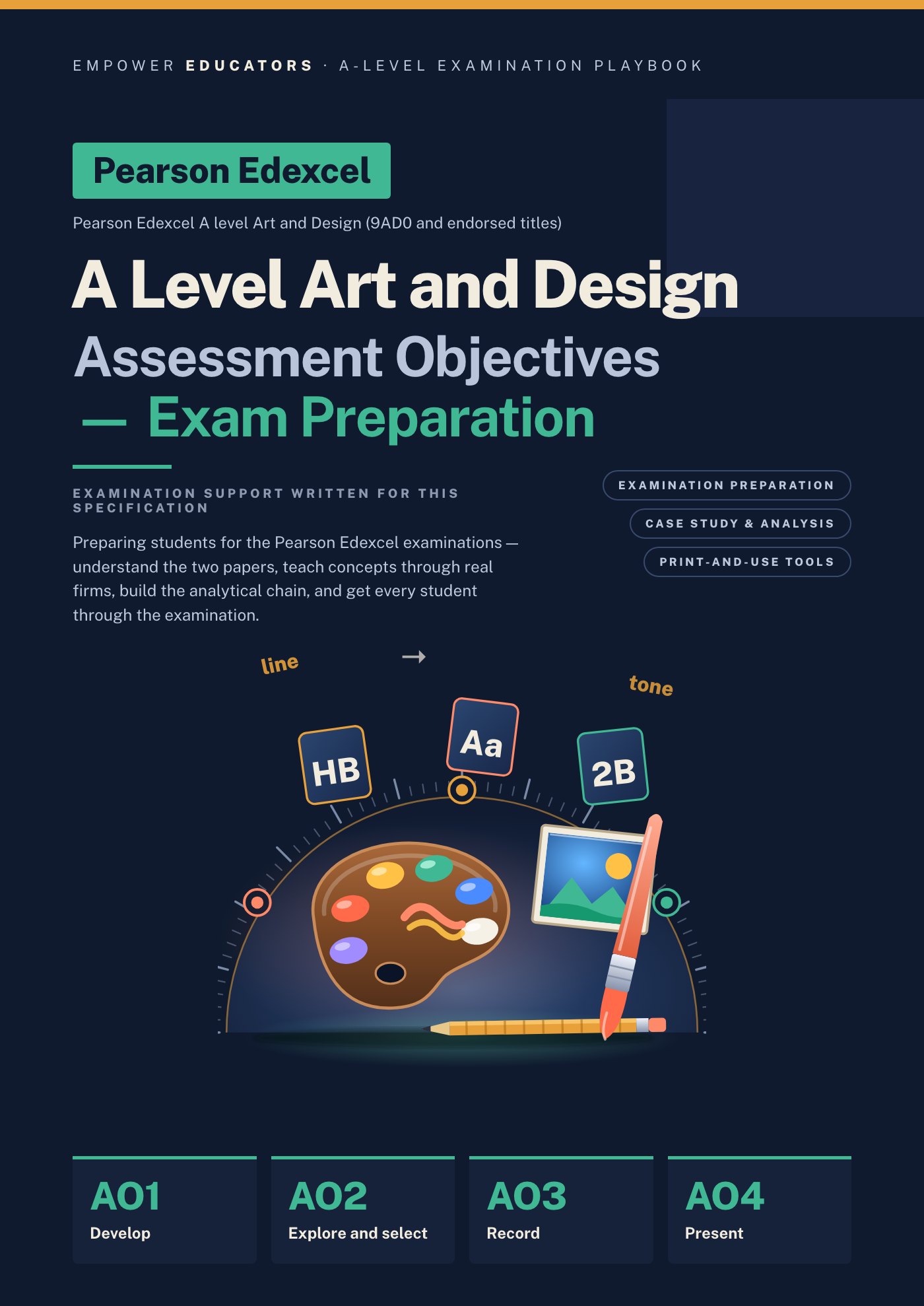 Cover of Pearson Edexcel A Level Art and Design Assessment Objectives — Exam Preparation
