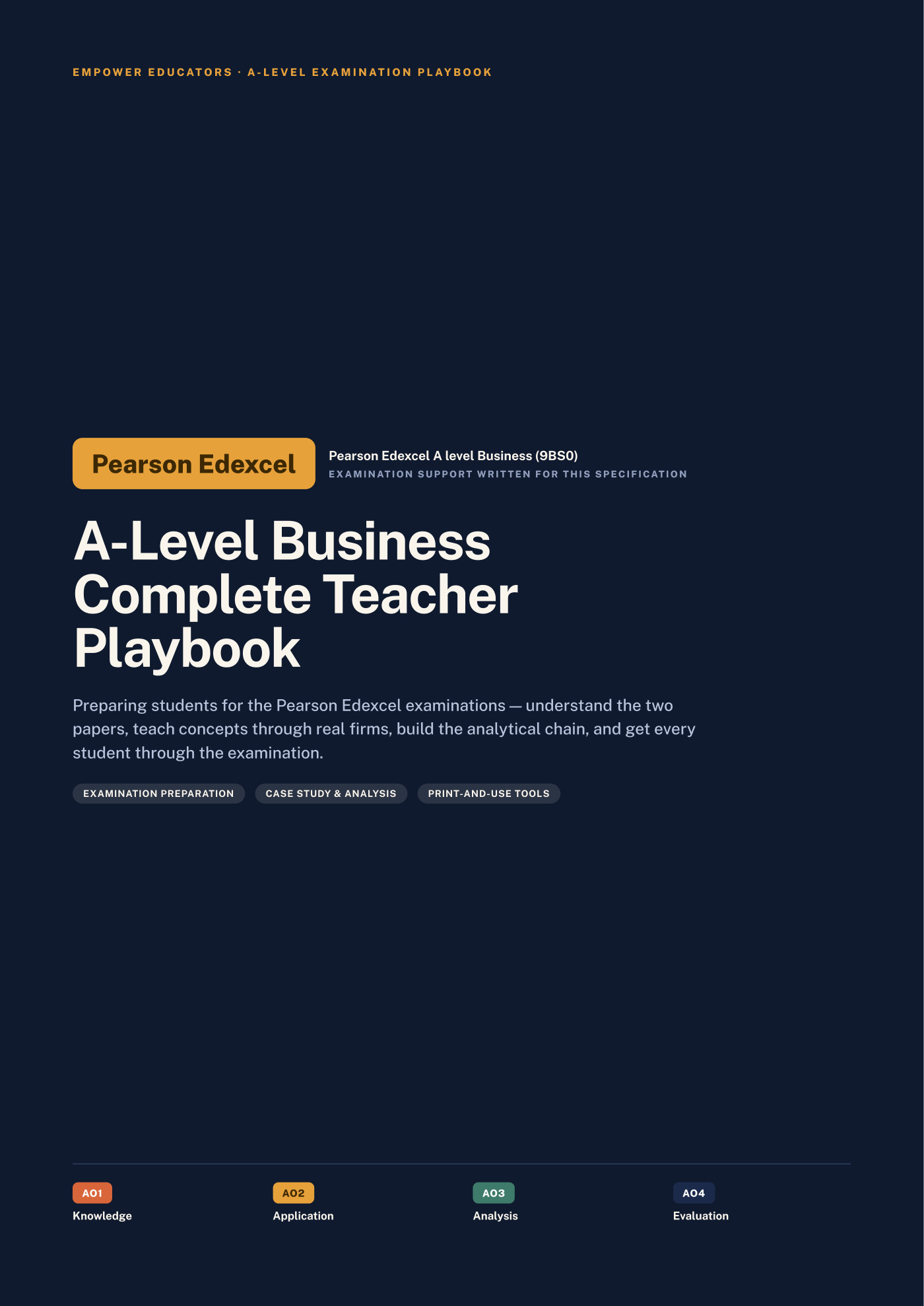 Cover of A Level Business — Pearson Edexcel
