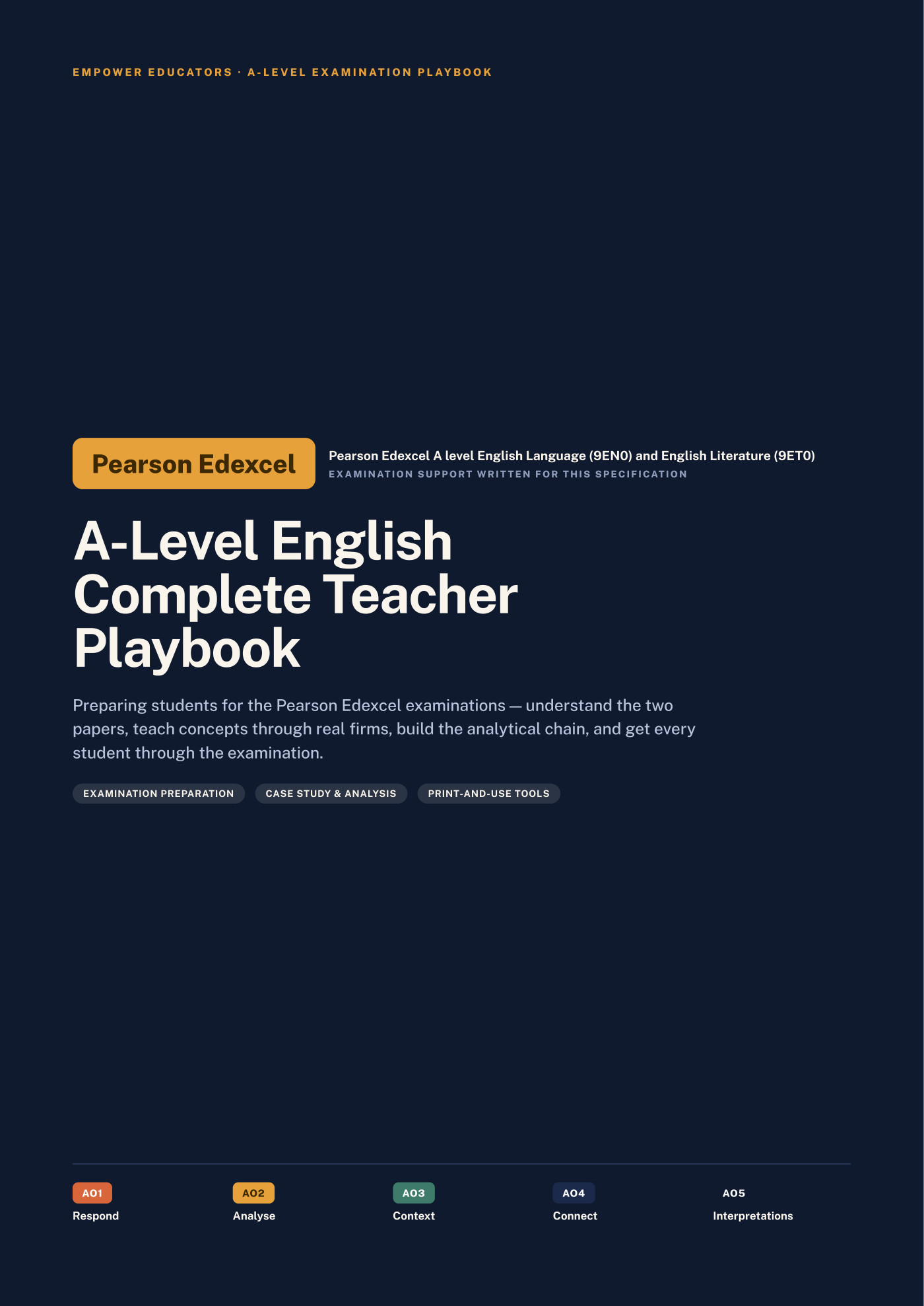Cover of A Level English — Pearson Edexcel
