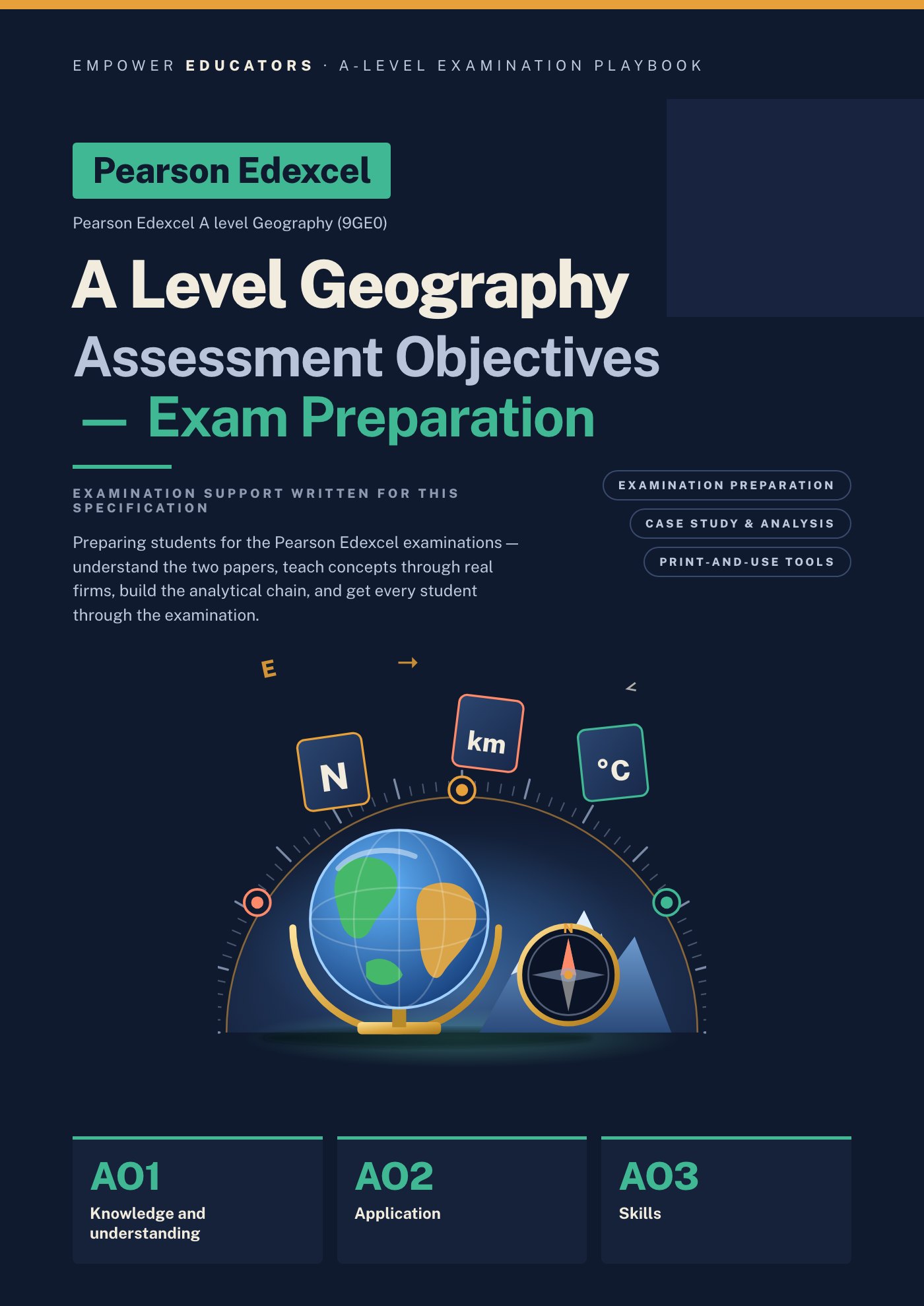Cover of Pearson Edexcel A Level Geography Assessment Objectives — Exam Preparation