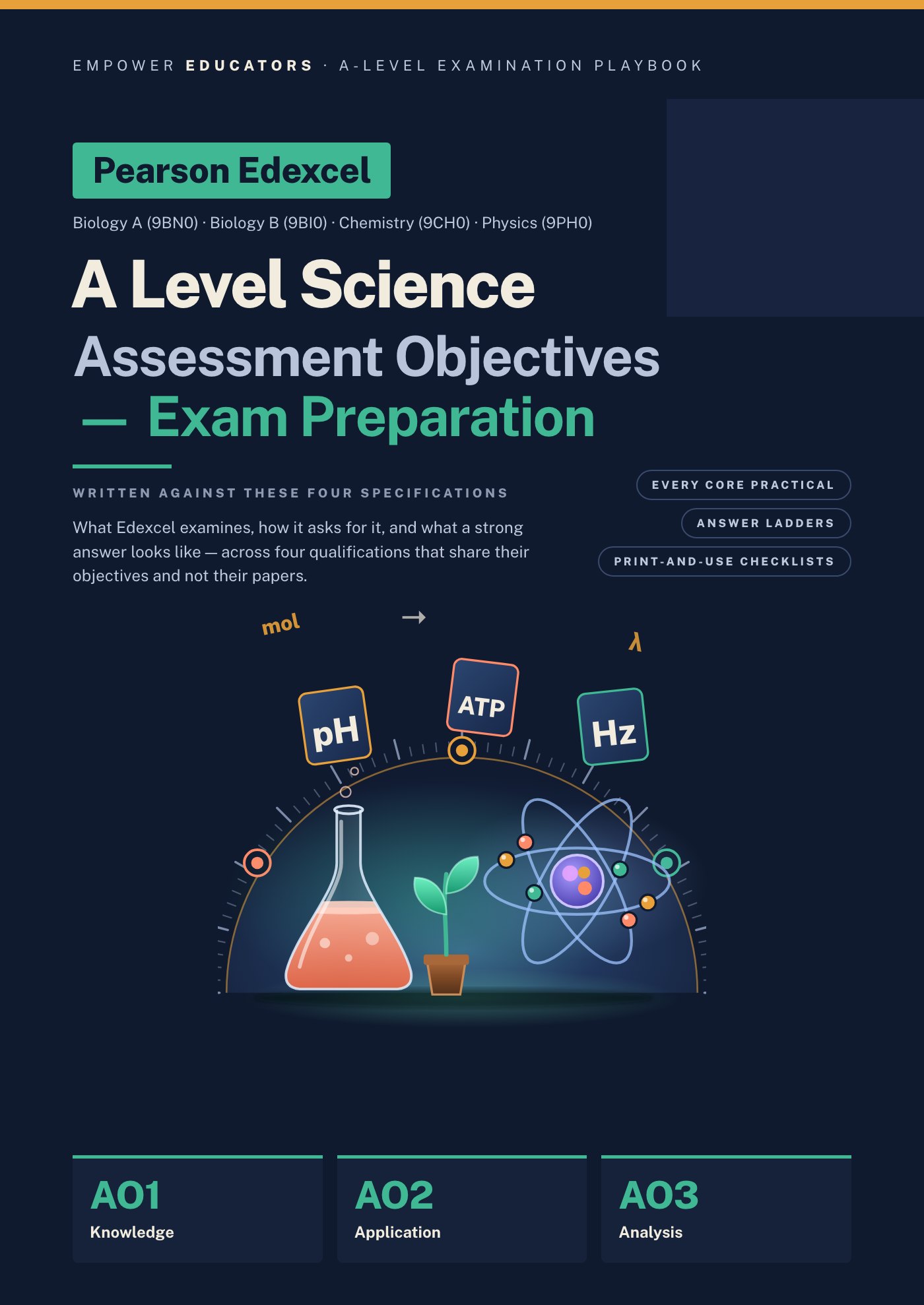 Cover of Pearson Edexcel A Level Science Assessment Objectives — Exam Preparation