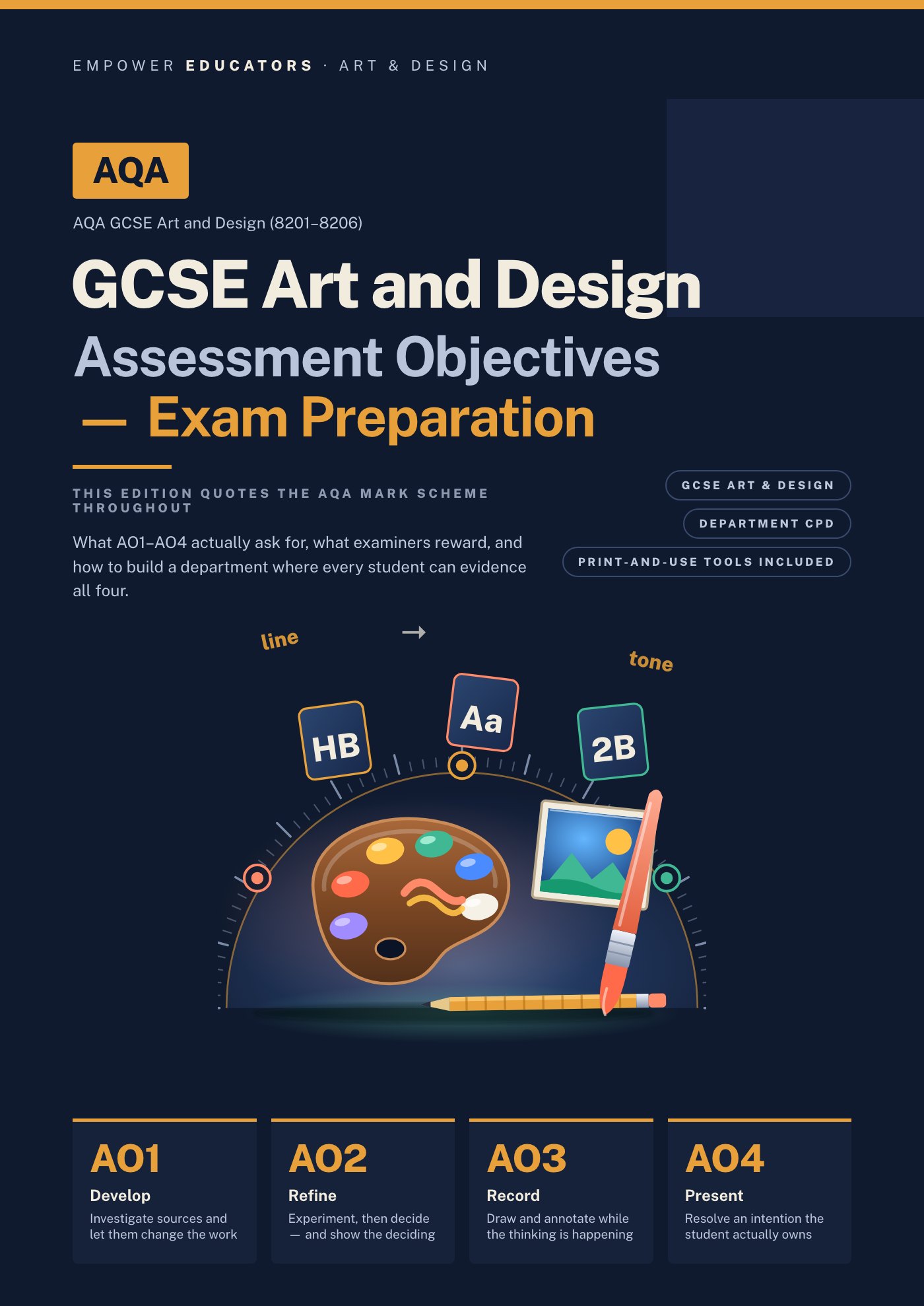 Cover of AQA GCSE Art and Design Assessment Objectives — Exam Preparation