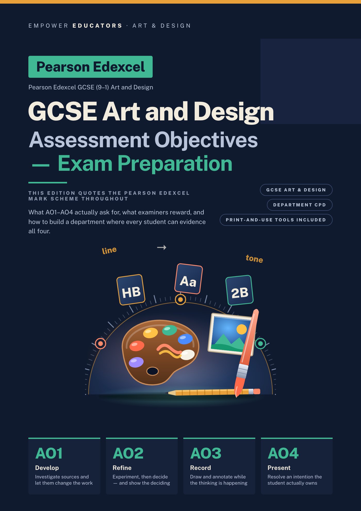 Cover of Pearson Edexcel GCSE Art and Design Assessment Objectives — Exam Preparation