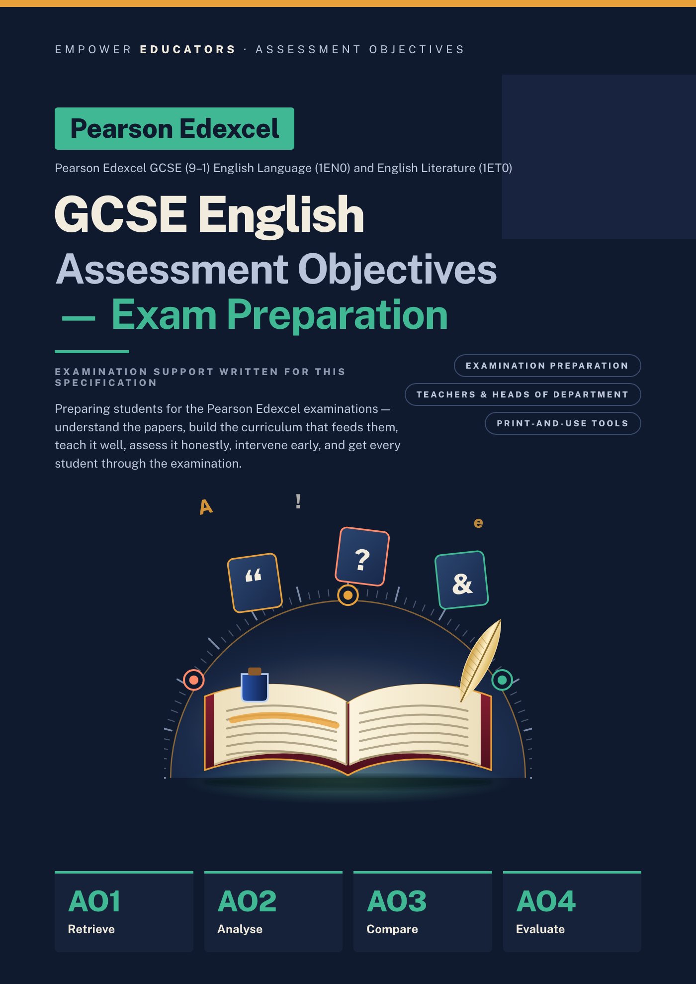 Cover of Pearson Edexcel GCSE English Assessment Objectives — Exam Preparation