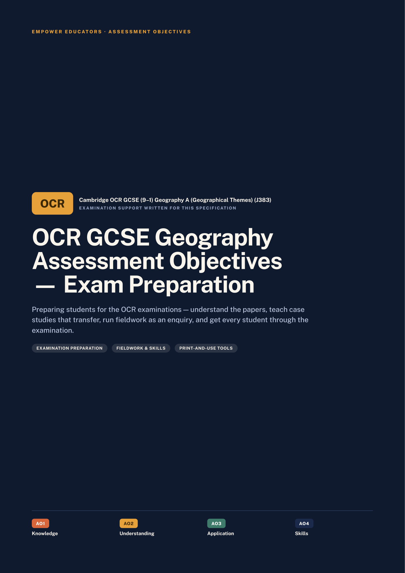 Cover of OCR GCSE Geography A Assessment Objectives — Exam Preparation