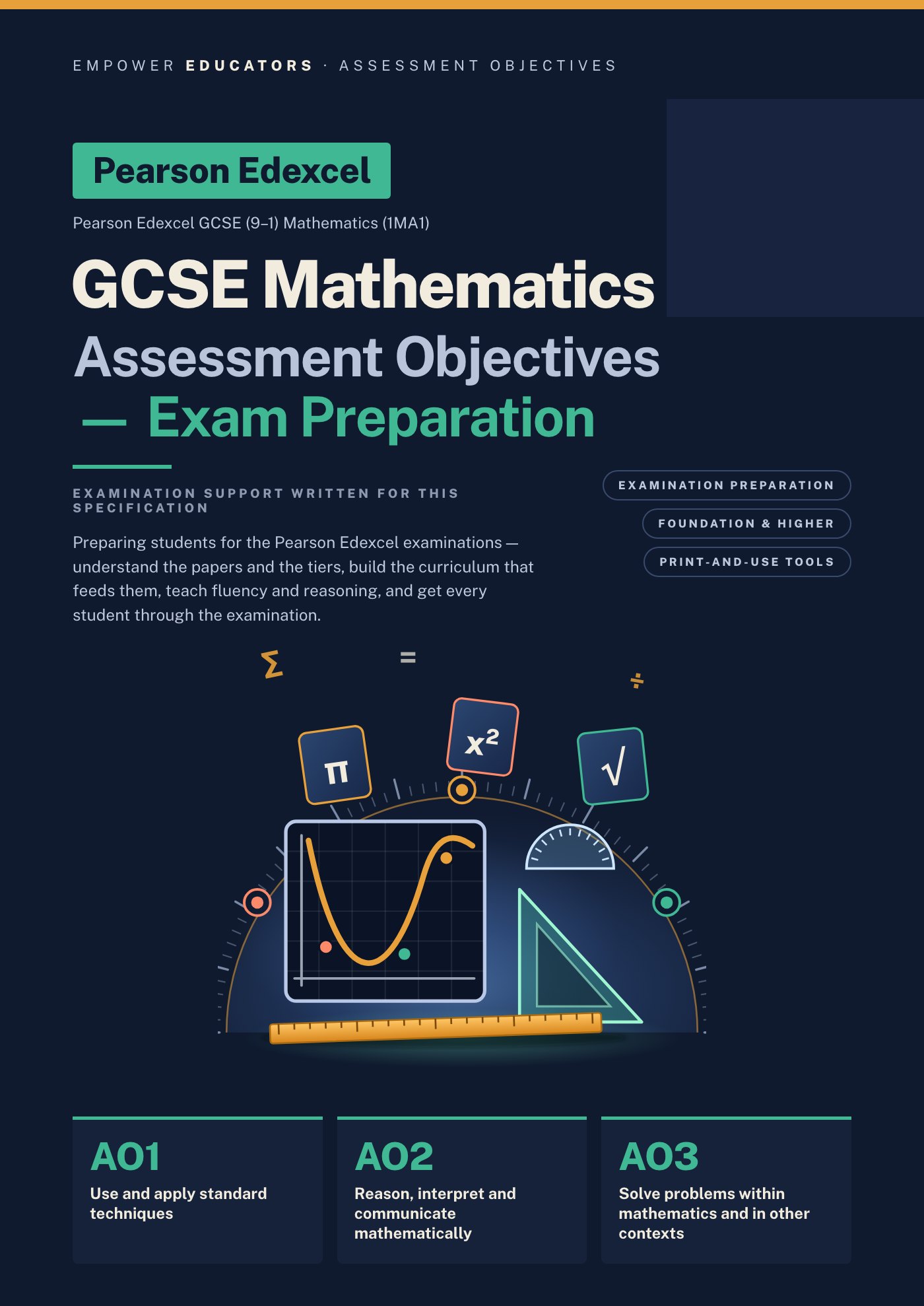 Cover of Pearson Edexcel GCSE Mathematics Assessment Objectives — Exam Preparation