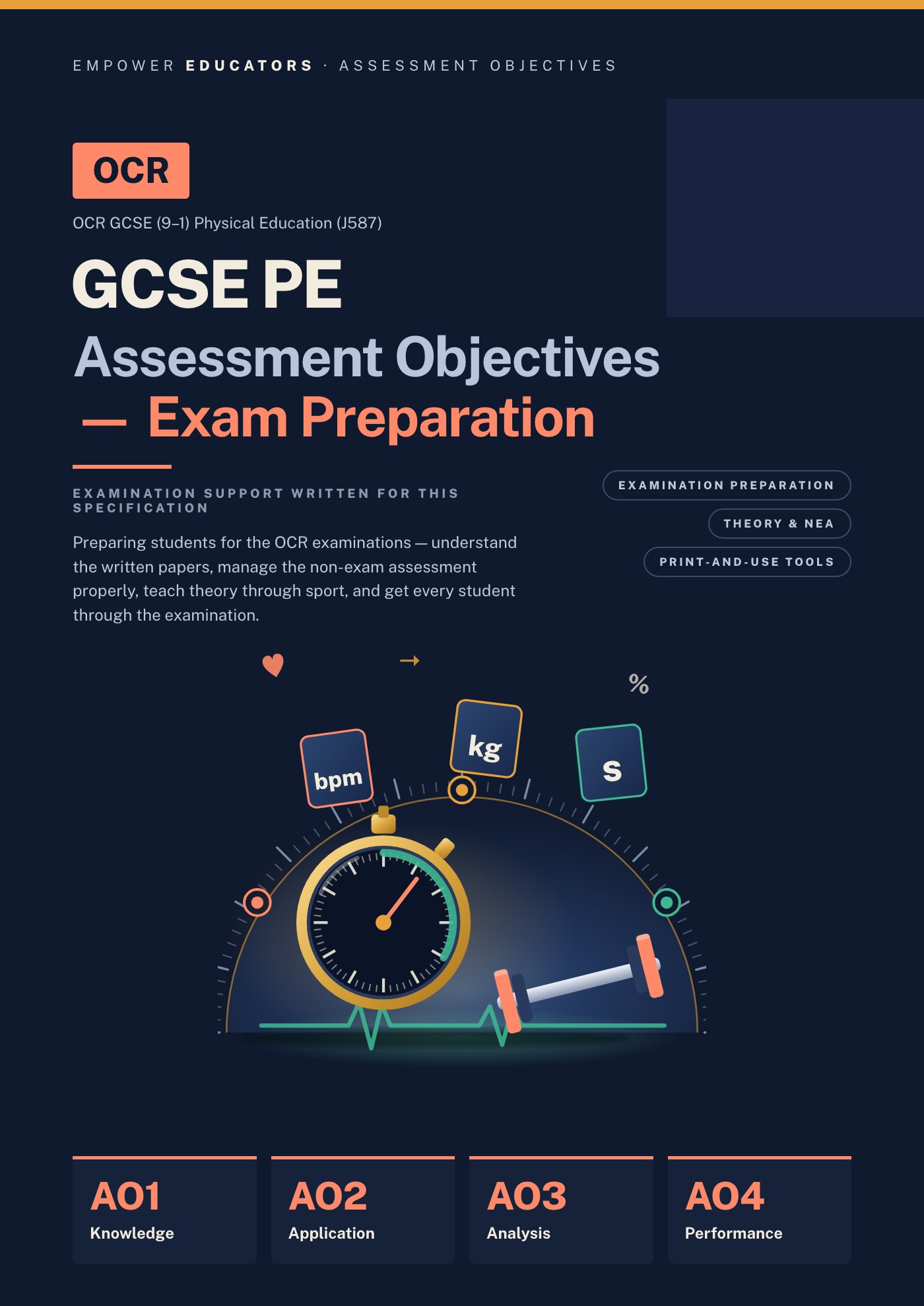 Cover of OCR GCSE Physical Education Assessment Objectives — Exam Preparation