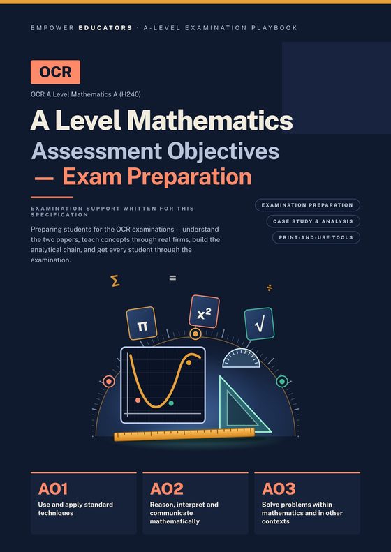 Cover of OCR A Level Mathematics Assessment Objectives — Exam Preparation