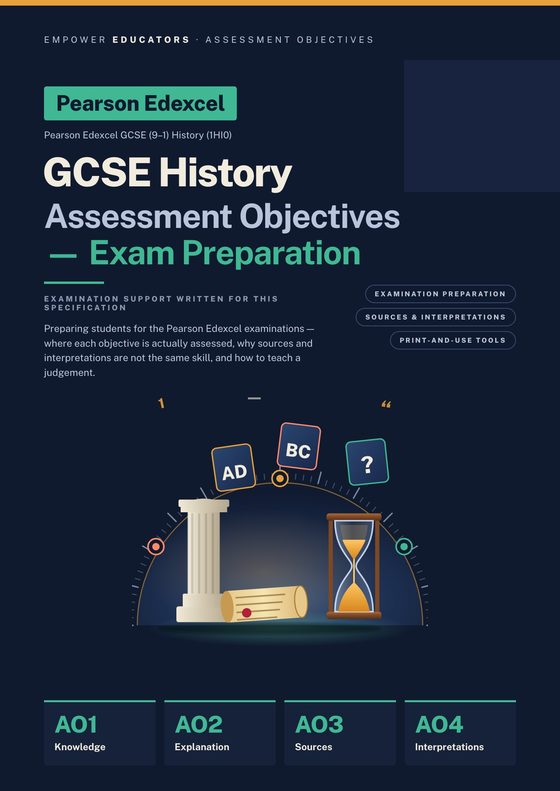 Cover of Pearson Edexcel GCSE History Assessment Objectives — Exam Preparation