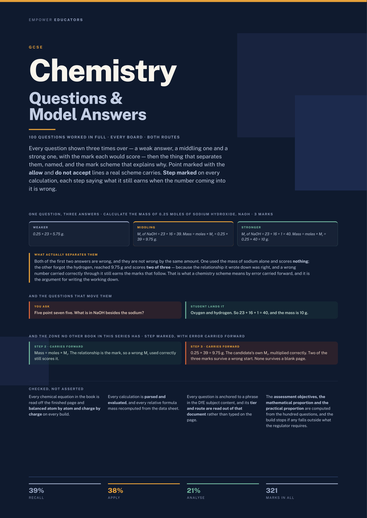 Cover of GCSE Chemistry Questions & Model Answers