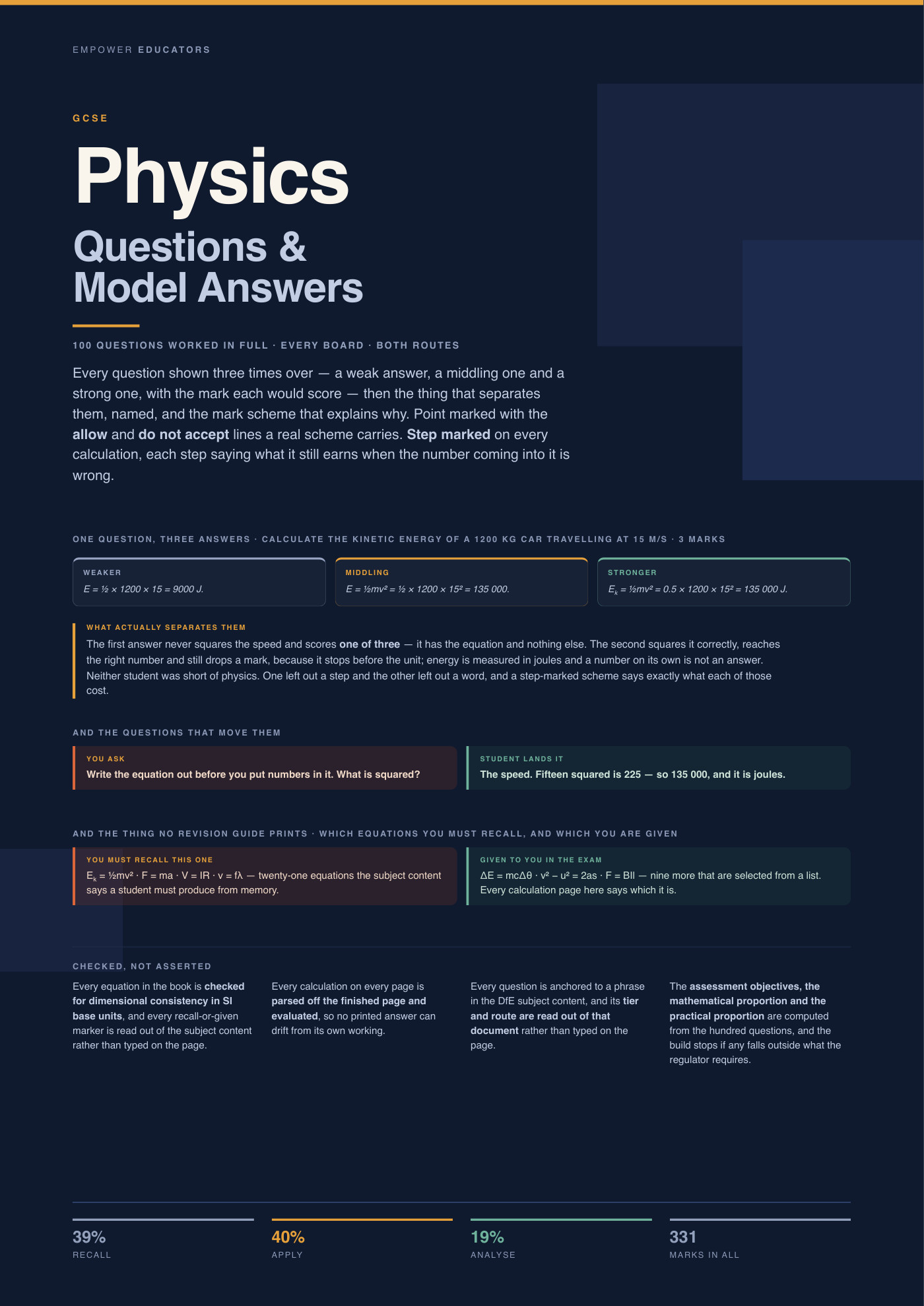 Cover of GCSE Physics Questions & Model Answers