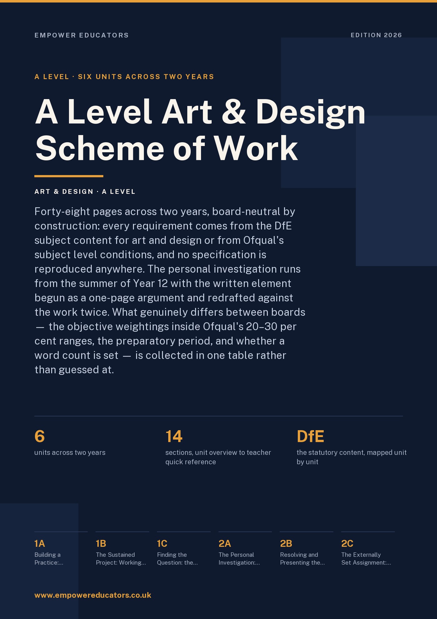 Cover of A Level Art & Design Scheme of Work