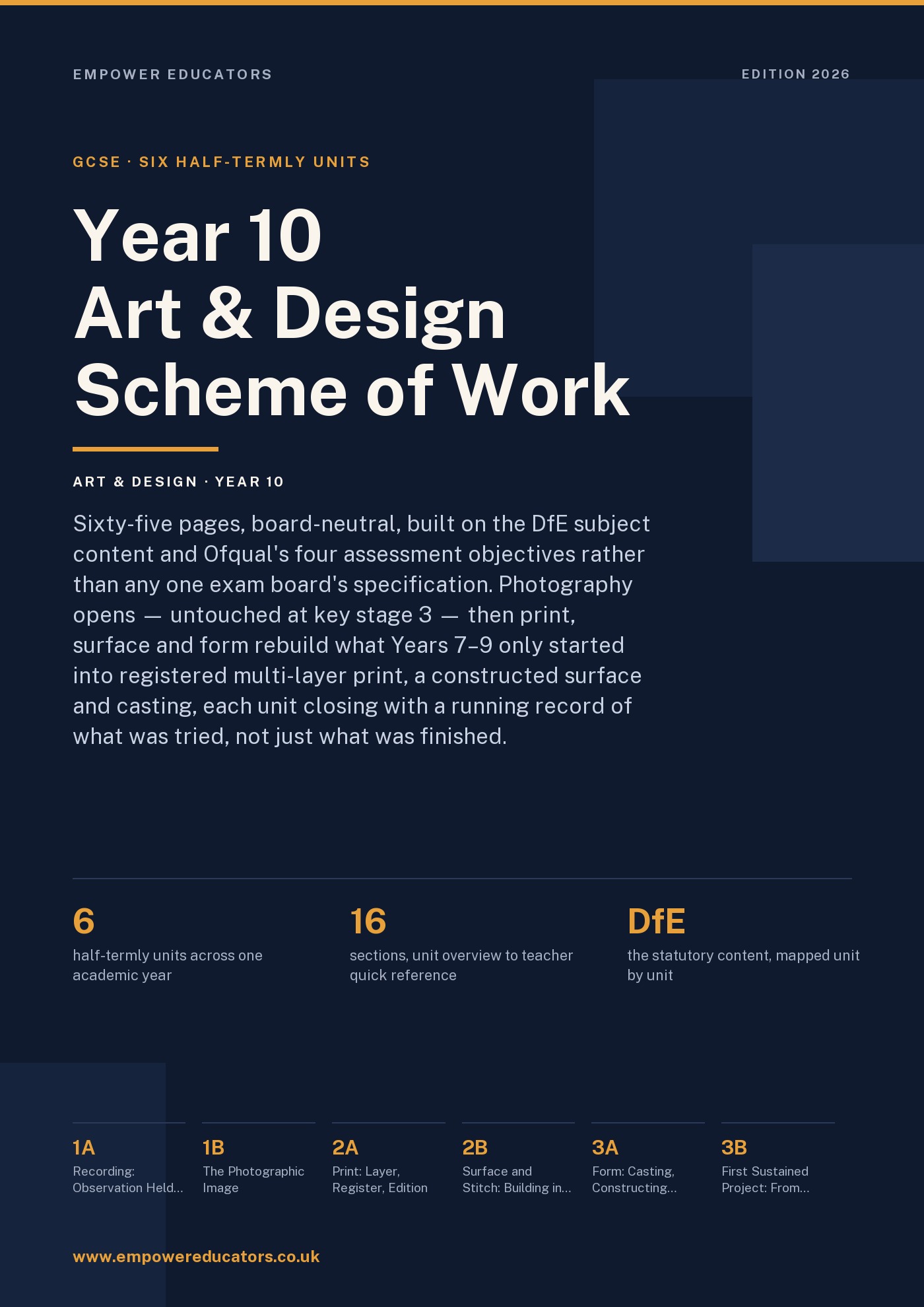 Cover of Year 10 Art & Design Scheme of Work