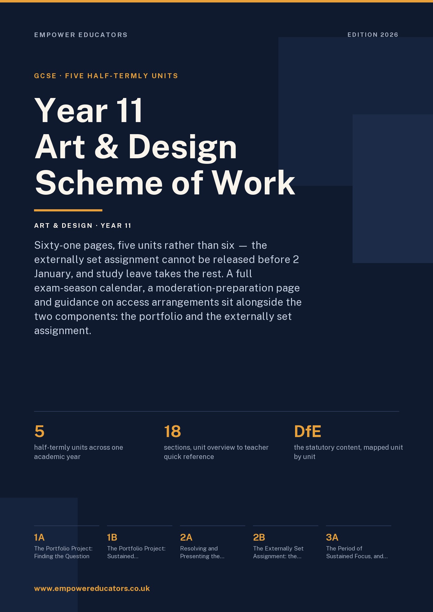 Cover of Year 11 Art & Design Scheme of Work