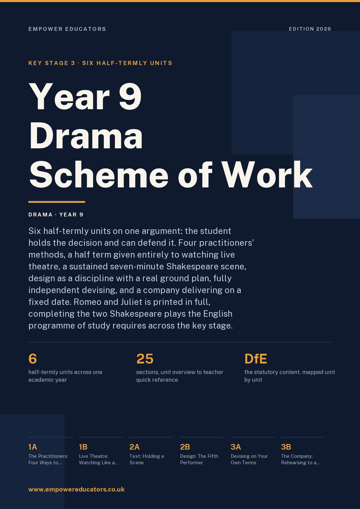 Cover of Year 9 Drama Scheme of Work