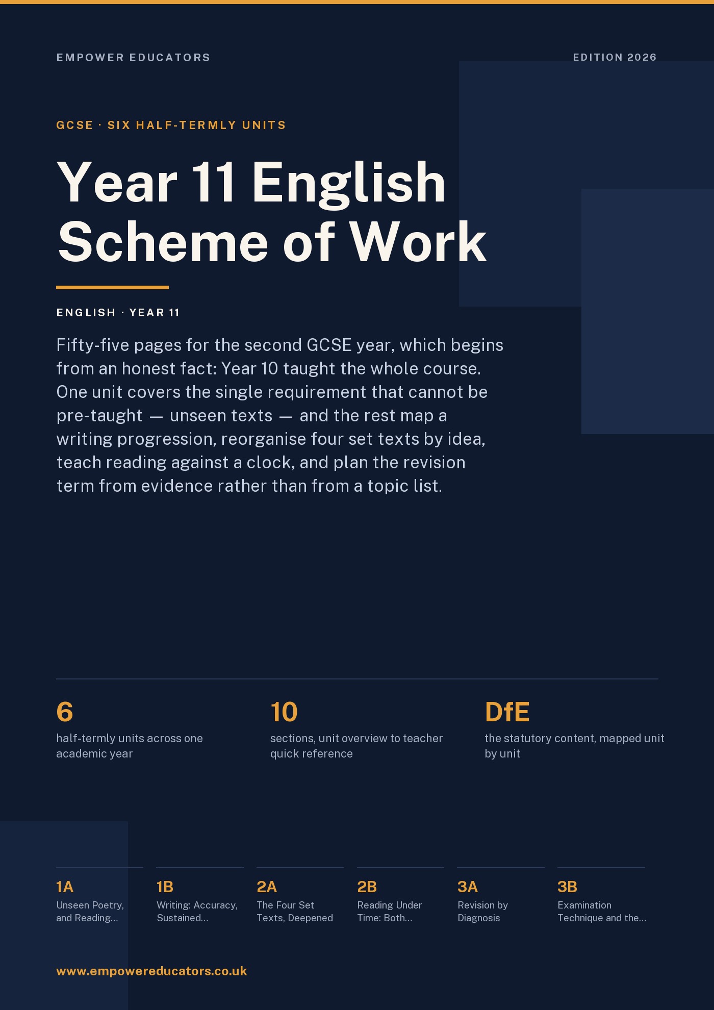 Cover of Year 11 English Scheme of Work
