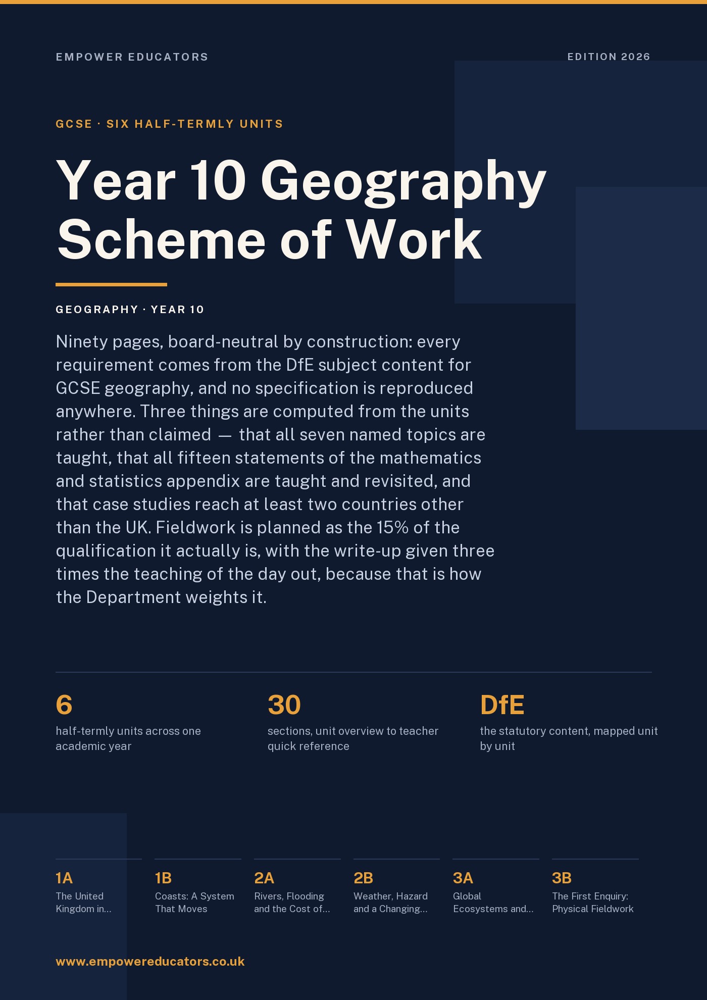 Cover of Year 10 Geography Scheme of Work