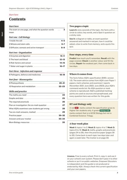 Page 2 of the guide: Contents