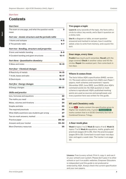 Page 2 of the guide: Contents