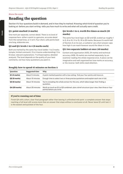 Page 4 of the guide: Reading the question