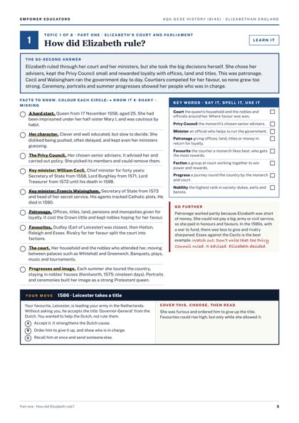 Page 5 of the guide: Topic 1: Learn it