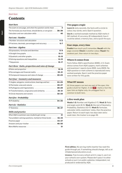 Page 2 of the guide: Contents