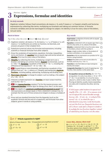 Page 8 of the guide: Topic 3: Learn it