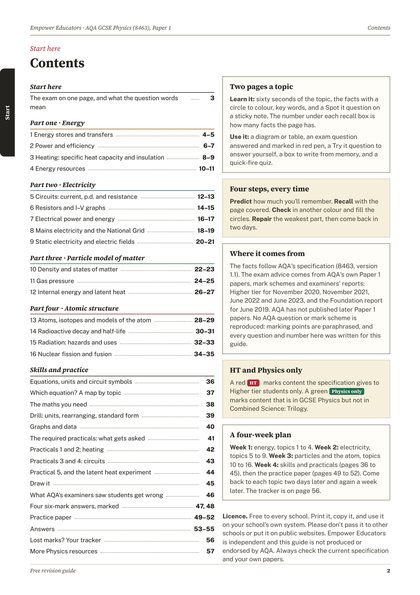 Page 2 of the guide: Contents