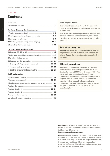 Page 2 of the guide: Contents