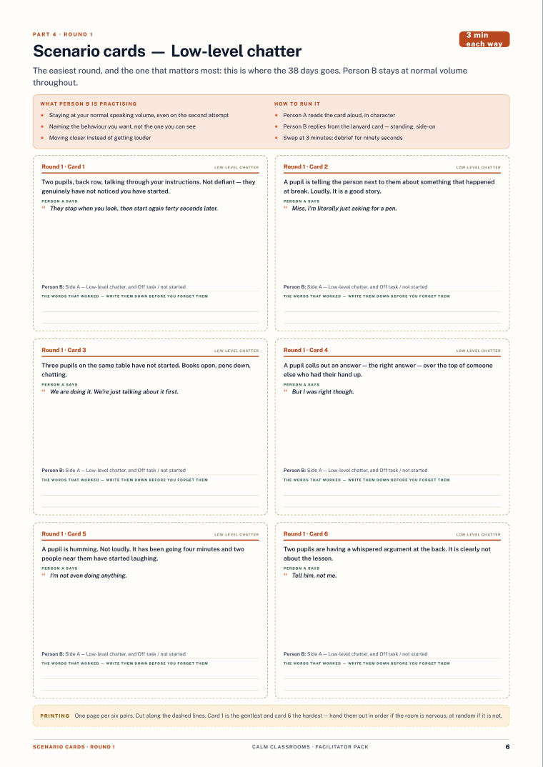 Page 6 of Calm Classrooms — Facilitator pack