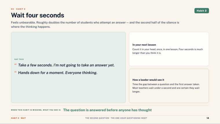 Page 14 of The Second Question — Slide deck