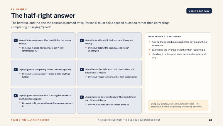 Page 22 of The Second Question — Slide deck