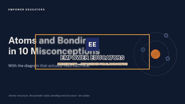Atoms and bonding in ten misconceptions · GCSE Atoms and Bonding: 10 Misconceptions, slide 1