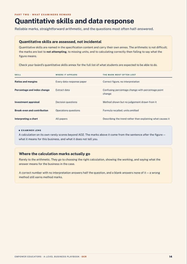 Page 14 of A Level Business — OCR