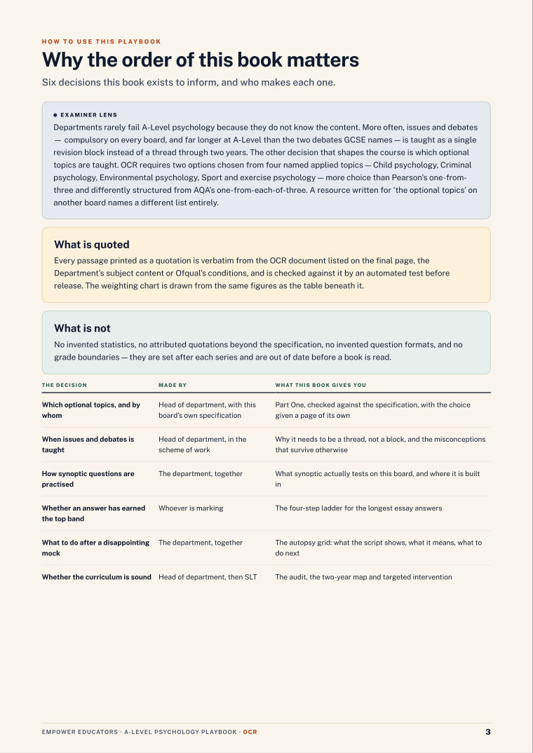 Page 3 of OCR A Level Psychology Assessment Objectives — Exam Preparation
