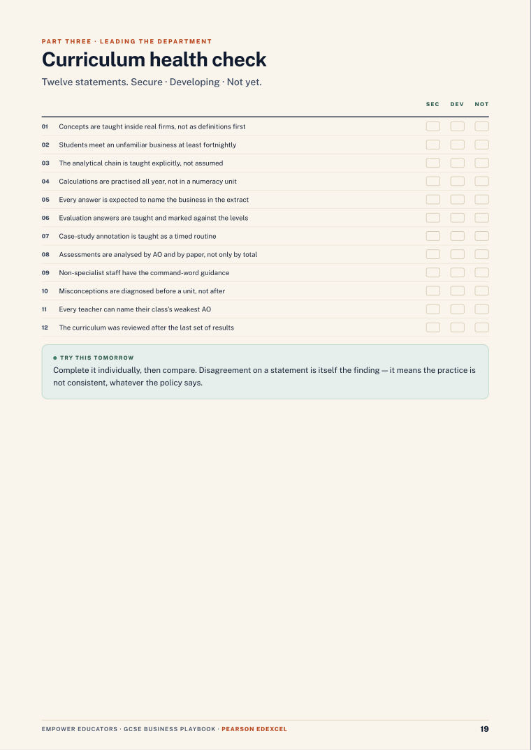 Page 19 of GCSE Business — Pearson Edexcel