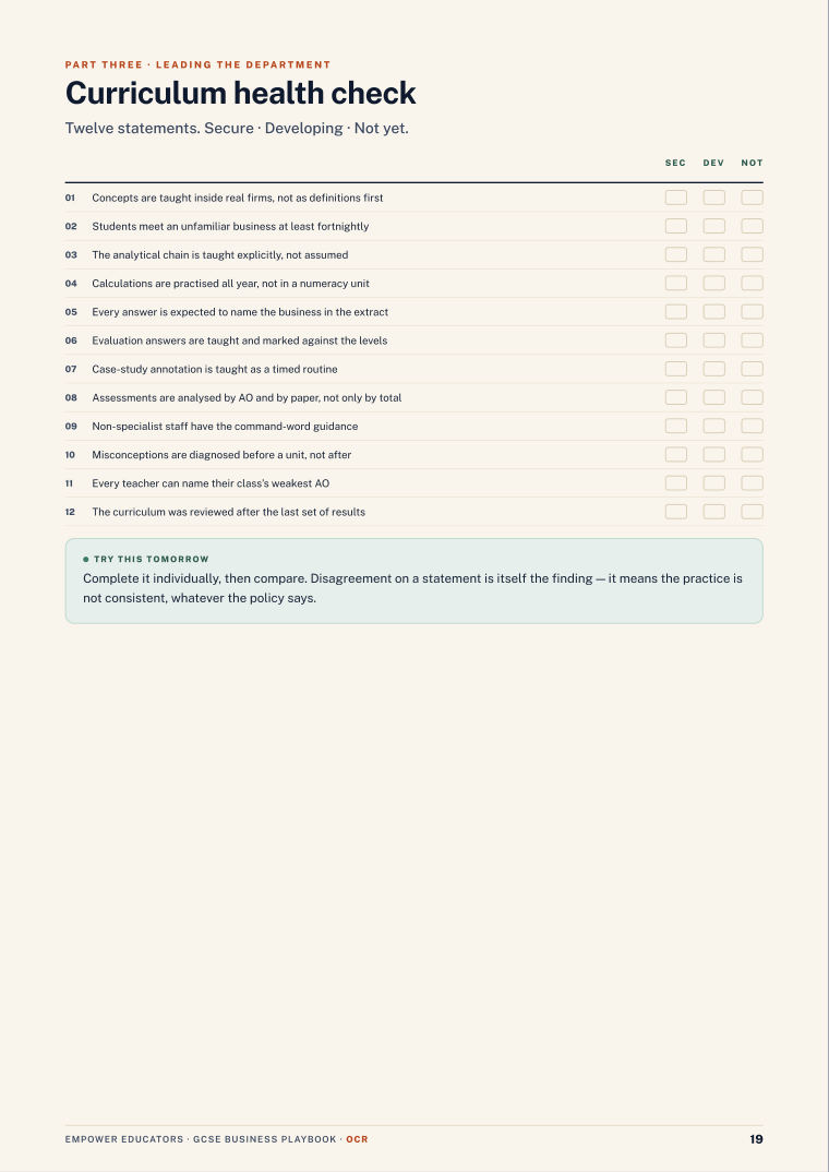 Page 19 of GCSE Business — OCR