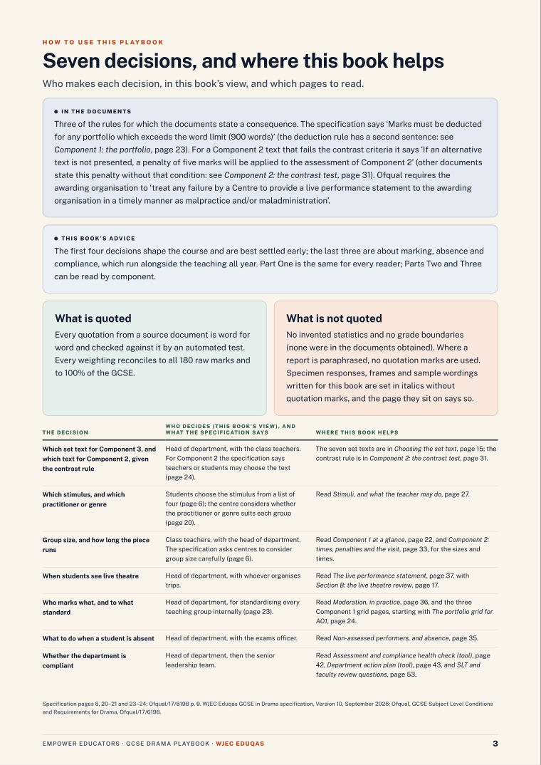 Page 3 of WJEC Eduqas GCSE Drama Assessment Objectives — Exam Preparation