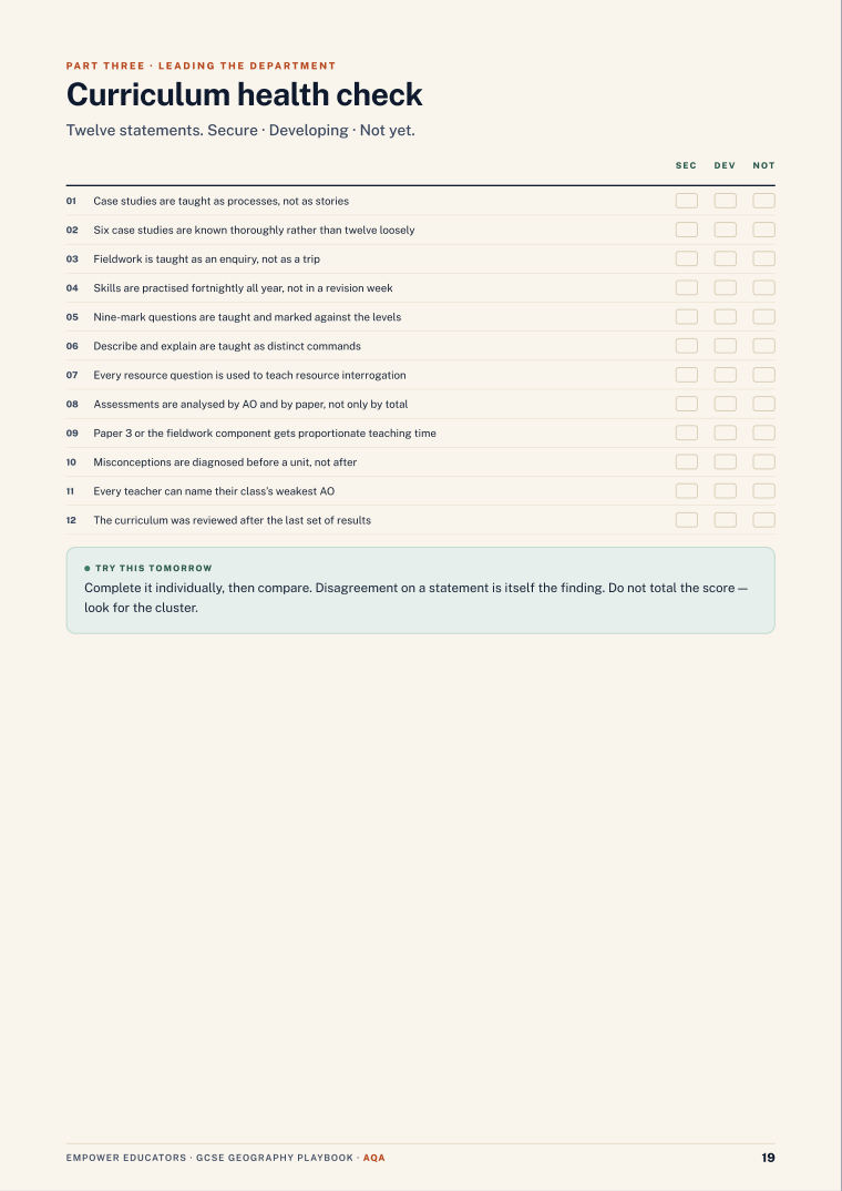 Page 19 of GCSE Geography — AQA