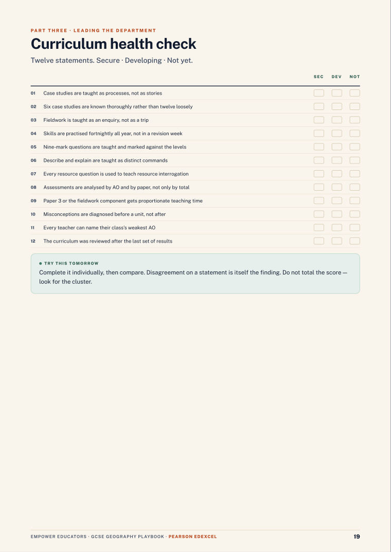 Page 19 of GCSE Geography — Pearson Edexcel