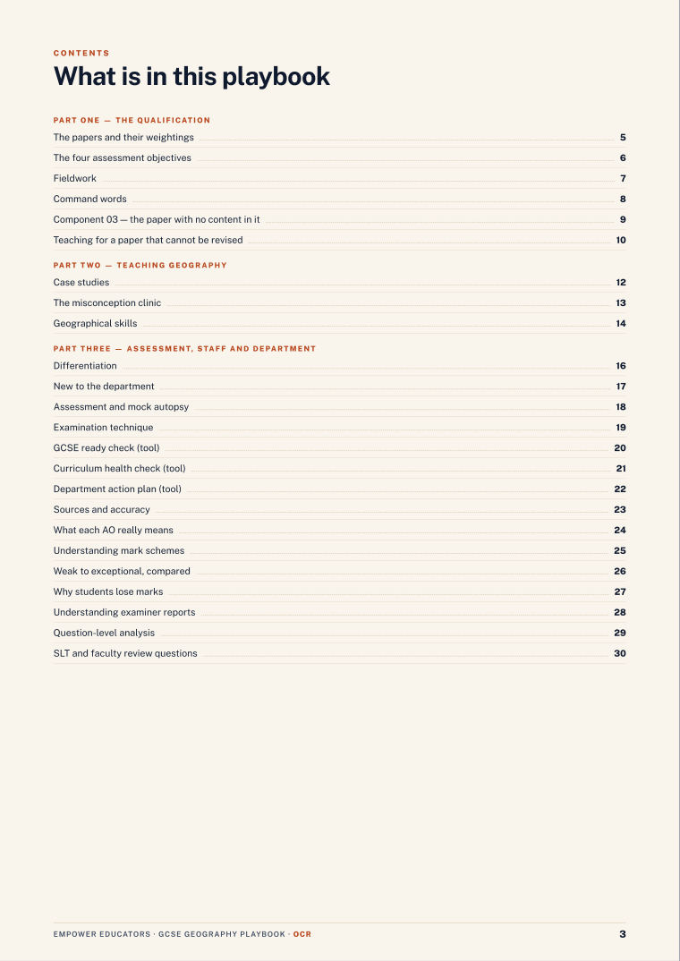 Page 3 of OCR GCSE Geography A Assessment Objectives — Exam Preparation