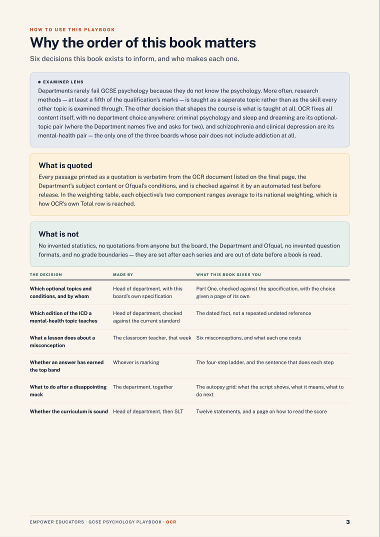Page 3 of OCR GCSE Psychology Assessment Objectives — Exam Preparation