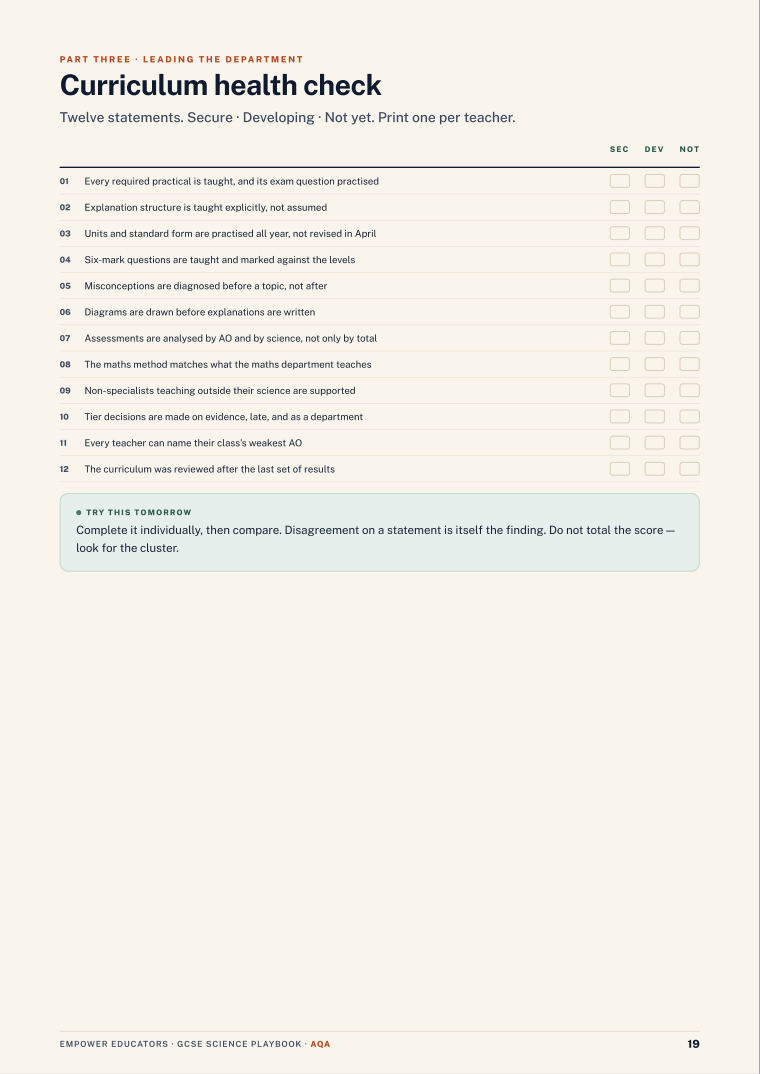 Page 19 of GCSE Science — AQA